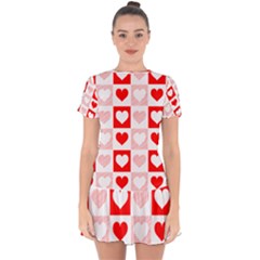 Hearts  Drop Hem Mini Chiffon Dress by Sobalvarro