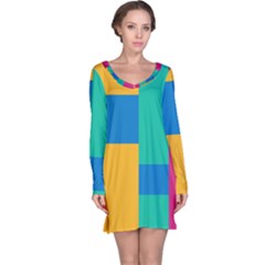 Squares  Long Sleeve Nightdress by Sobalvarro