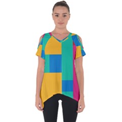 Squares  Cut Out Side Drop Tee by Sobalvarro