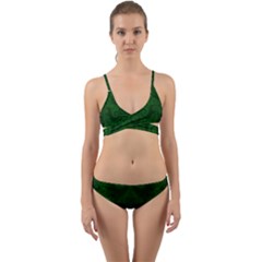 Emerald Green Spirals Wrap Around Bikini Set by SpinnyChairDesigns