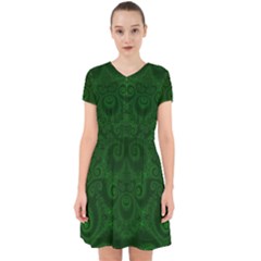 Emerald Green Spirals Adorable In Chiffon Dress by SpinnyChairDesigns
