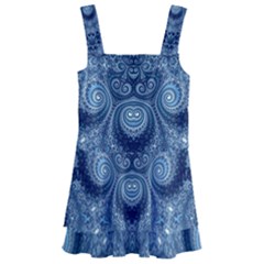 Royal Blue Swirls Kids  Layered Skirt Swimsuit by SpinnyChairDesigns