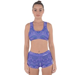 Mystic Purple Swirls Racerback Boyleg Bikini Set by SpinnyChairDesigns