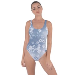 Faded Blue White Floral Print Bring Sexy Back Swimsuit by SpinnyChairDesigns