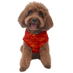 Orange Red Floral Print Dog Sweater by SpinnyChairDesigns