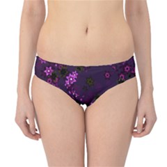 Purple Flowers Hipster Bikini Bottoms by SpinnyChairDesigns