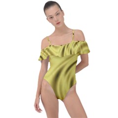 Golden Wave  Frill Detail One Piece Swimsuit by Sabelacarlos