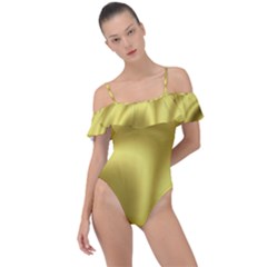 Golden Wave 2 Frill Detail One Piece Swimsuit by Sabelacarlos