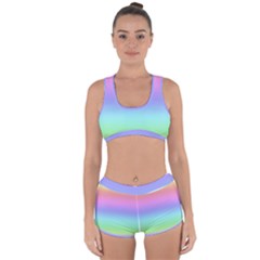 Pastel Rainbow Ombre Gradient Racerback Boyleg Bikini Set by SpinnyChairDesigns