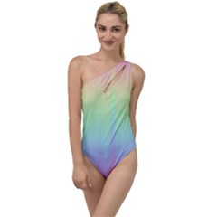 Pastel Rainbow Gradient To One Side Swimsuit by SpinnyChairDesigns
