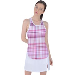 Pink Madras Plaid Racer Back Mesh Tank Top by SpinnyChairDesigns