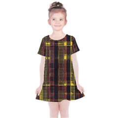 Red Yellow Black Punk Plaid Kids  Simple Cotton Dress by SpinnyChairDesigns