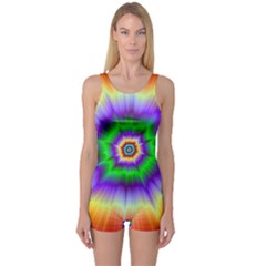 Psychedelic Trance One Piece Boyleg Swimsuit by Filthyphil