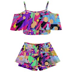Psychedelic Geometry Kids  Off Shoulder Skirt Bikini by Filthyphil