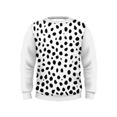  Black And White Seamless Cheetah Spots Kids  Sweatshirt by LoolyElzayat