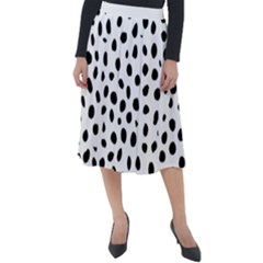  Black And White Seamless Cheetah Spots Classic Velour Midi Skirt  by LoolyElzayat