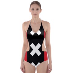 Vertical Amsterdam Flag Cut-out One Piece Swimsuit by abbeyz71