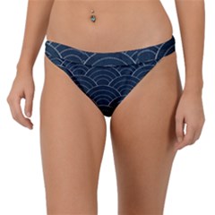 Blue Sashiko Pattern Band Bikini Bottom