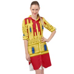 Royal Arms Of Castile  Long Sleeve Mini Shirt Dress by abbeyz71