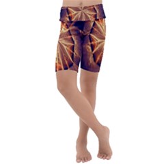 Sun Fractal Kids  Lightweight Velour Cropped Yoga Leggings by Sparkle