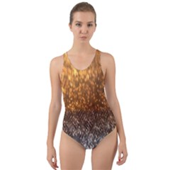 Glitter Gold Cut-out Back One Piece Swimsuit by Sparkle