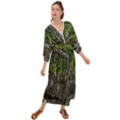 Green Glitter Squre Grecian Style  Maxi Dress by Sparkle