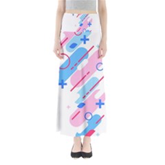 Abstract Geometric Pattern  Full Length Maxi Skirt by brightlightarts