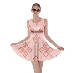 Pattern Floral Design Peach Skater Dress by brightlightarts