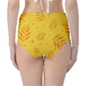 Abstract Yellow Floral Pattern Classic High-Waist Bikini Bottoms View2