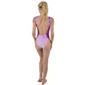 Abstract Floral Leaves Pattern High Leg Strappy Swimsuit View2