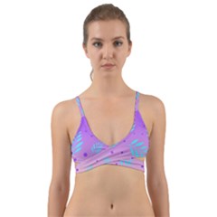 Abstract Floral Leaves Pattern Wrap Around Bikini Top by brightlightarts