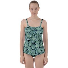 Realflowers Twist Front Tankini Set by Sparkle