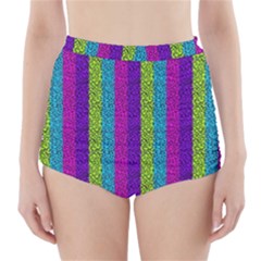 Glitter Strips High-waisted Bikini Bottoms by Sparkle