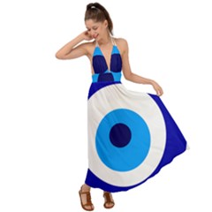Evil Eye Backless Maxi Beach Dress by abbeyz71