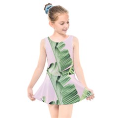Palm Leaf Kids  Skater Dress Swimsuit by goljakoff