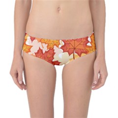 Autumn Leaves Pattern Classic Bikini Bottoms by designsbymallika