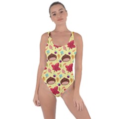 Cute Leaf Pattern Bring Sexy Back Swimsuit by designsbymallika