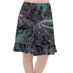 Glitched Out Fishtail Chiffon Skirt by MRNStudios