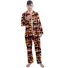Multicolored Bubbles Print Pattern Men s Long Sleeve Satin Pyjamas Set by dflcprintsclothing