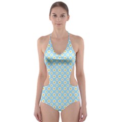 Daisies Cut-out One Piece Swimsuit by CuteKingdom