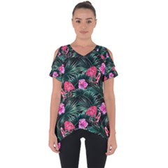 Pink Flamingo Cut Out Side Drop Tee by goljakoff