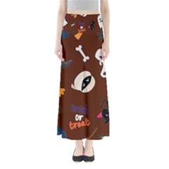 Halloween Seamless Repeat Pattern Full Length Maxi Skirt by KentuckyClothing