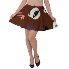 Halloween Seamless Repeat Pattern Velvet Skater Skirt by KentuckyClothing