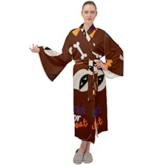 Halloween Seamless Repeat Pattern Maxi Velour Kimono by KentuckyClothing