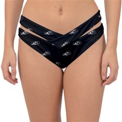 Formula One Black And White Graphic Pattern Double Strap Halter Bikini Bottom by dflcprintsclothing