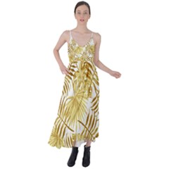 Golden Leaves Tie Back Maxi Dress by goljakoff