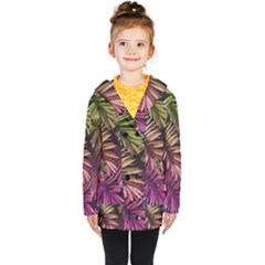 Purple Leaves Kids  Double Breasted Button Coat by goljakoff