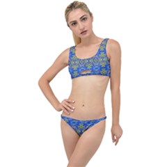 Gold And Blue Fancy Ornate Pattern The Little Details Bikini Set by dflcprintsclothing