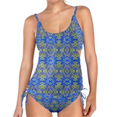 Gold And Blue Fancy Ornate Pattern Tankini Set by dflcprintsclothing