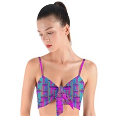 Tropical Rainbow Fishes  In Meadows Of Seagrass Woven Tie Front Bralet by pepitasart